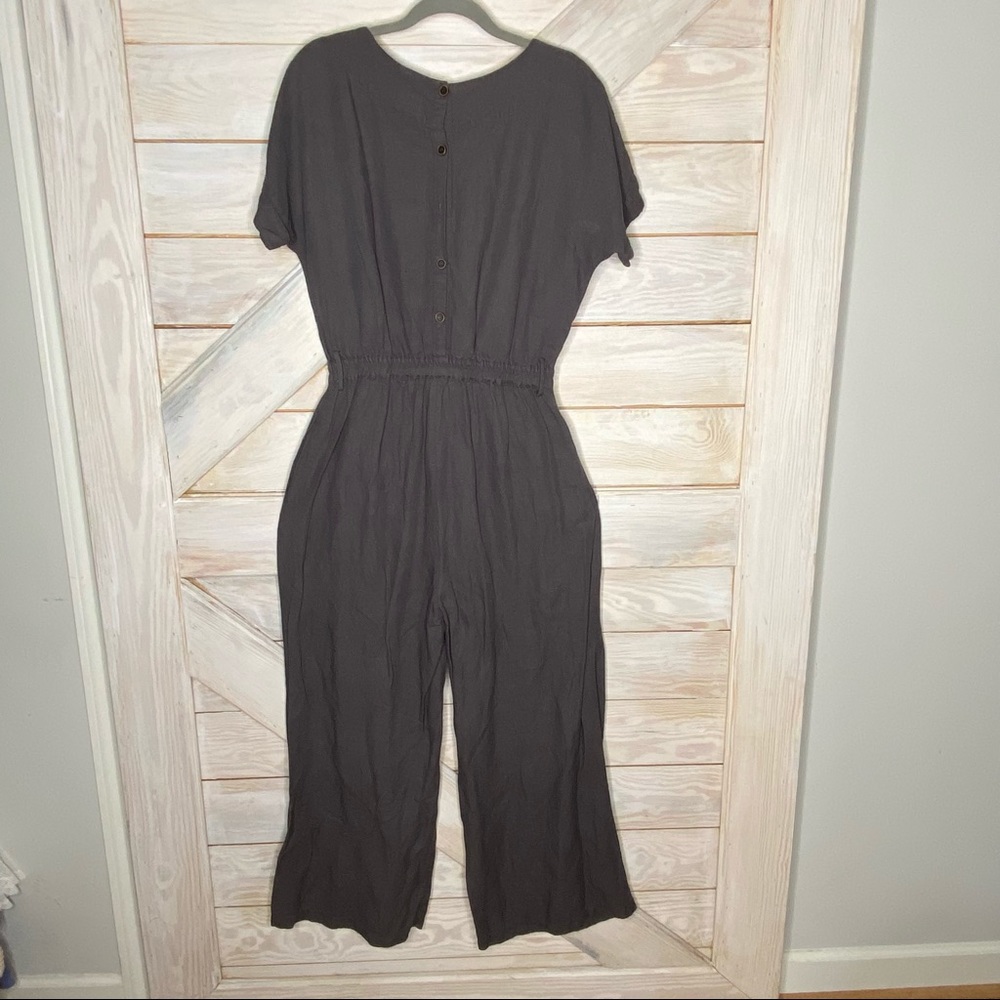 Mo:Vint Modern Button Charcoal Gray Romper - image 3